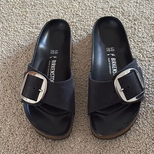 Birkenstocks Madrid Big Buckle Black Size 40